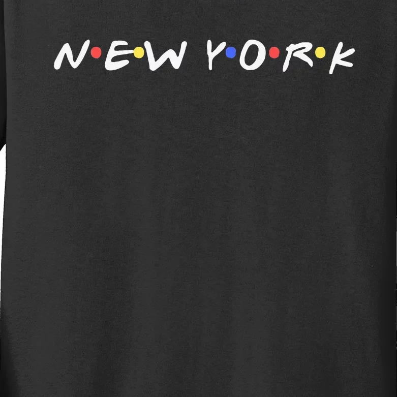 New York City Ny City Nyc Ny State Retro Style Kids Long Sleeve Shirt