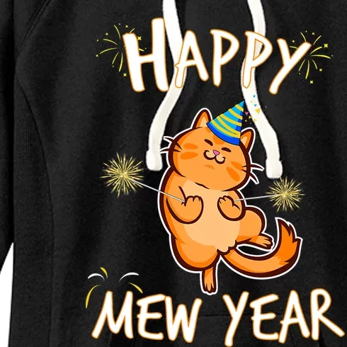 New Year Cat New Year's Eve Party Countdown Kitten Cat Lover Women's Fleece Hoodie