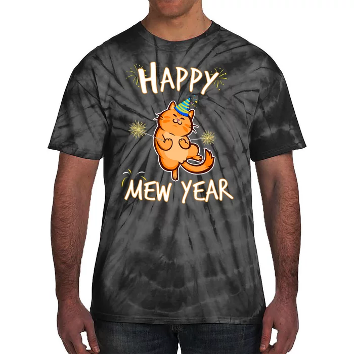 New Year Cat New Year's Eve Party Countdown Kitten Cat Lover Tie-Dye T-Shirt