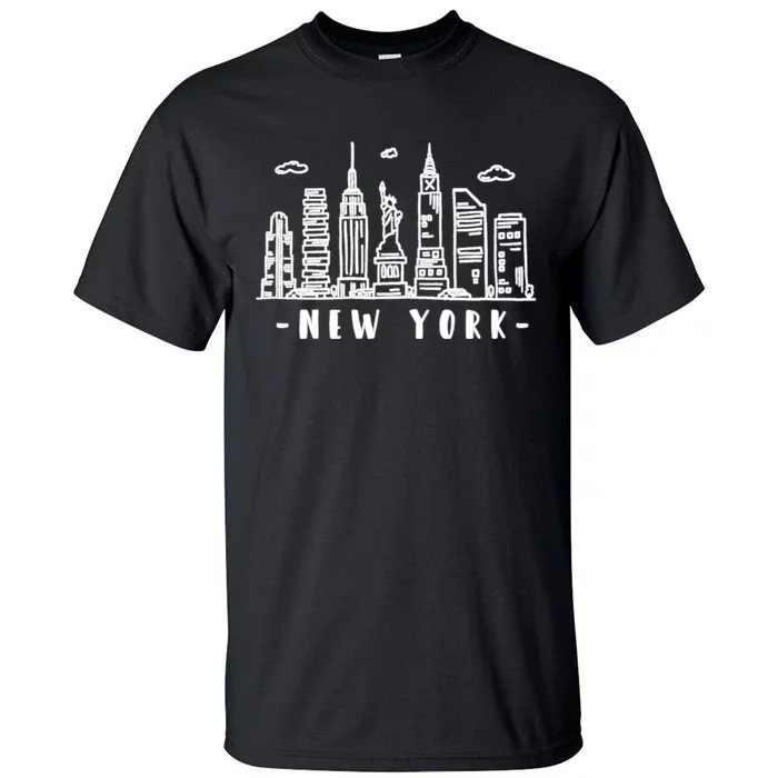 New York City Nyc Ny Skyline Tall T-Shirt