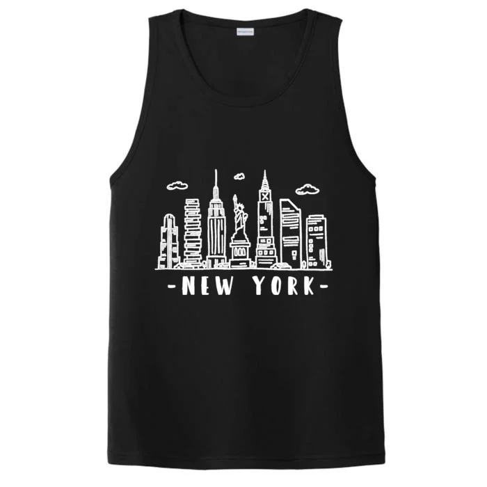 New York City Nyc Ny Skyline Performance Tank