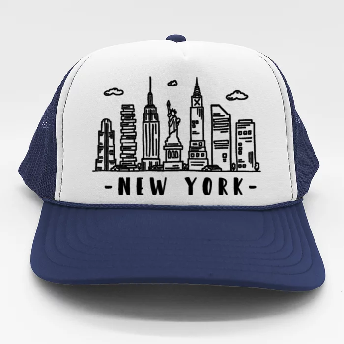 New York City Nyc Ny Skyline Trucker Hat