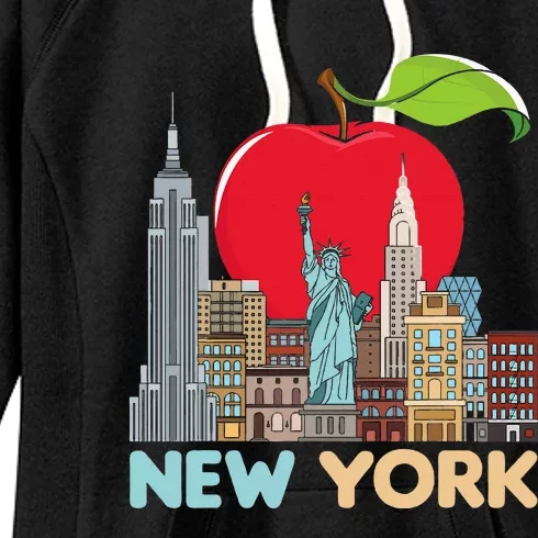 New York City Skyline Gift Big Apple State Souvenir Nyc Women's Fleece Hoodie