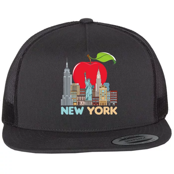 New York City Skyline Gift Big Apple State Souvenir Nyc Flat Bill Trucker Hat