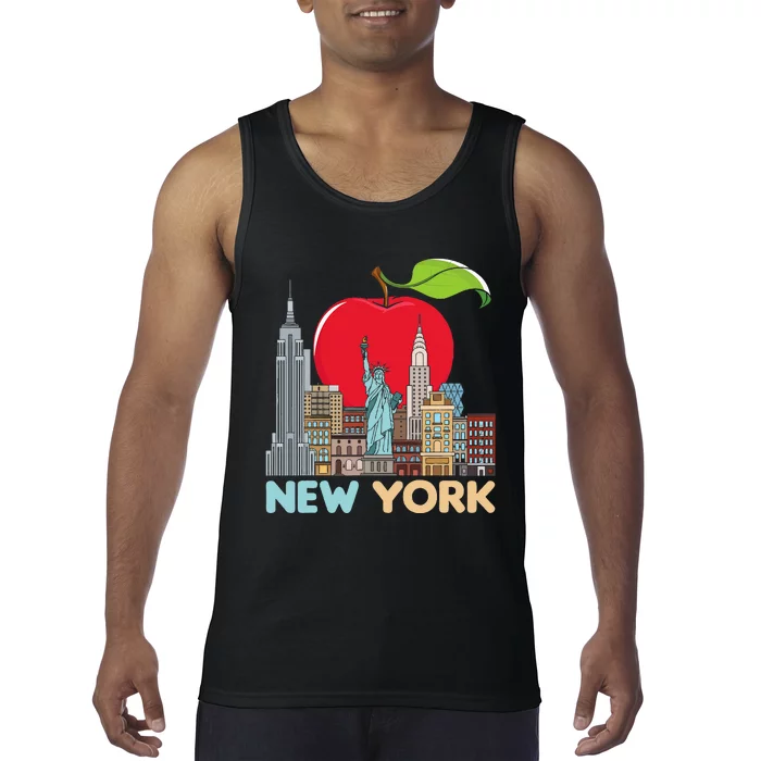 New York City Skyline Gift Big Apple State Souvenir Nyc Tank Top