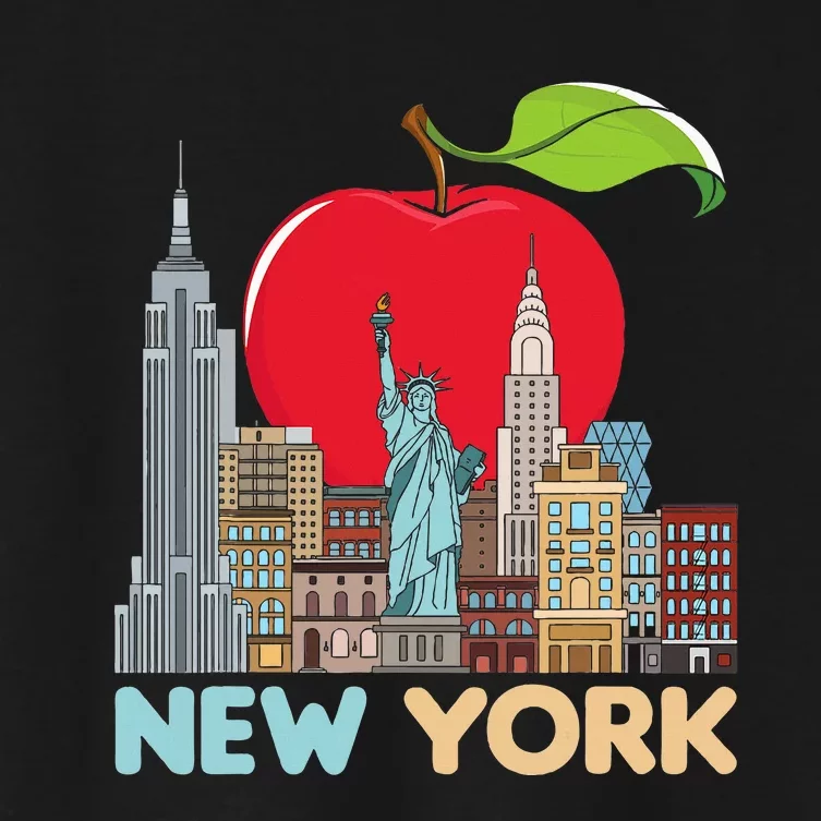 New York City Skyline Gift Big Apple State Souvenir Nyc Women's Crop Top Tee