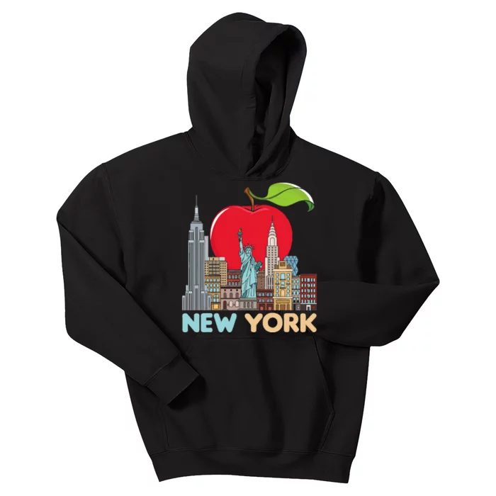 New York City Skyline Gift Big Apple State Souvenir Nyc Kids Hoodie