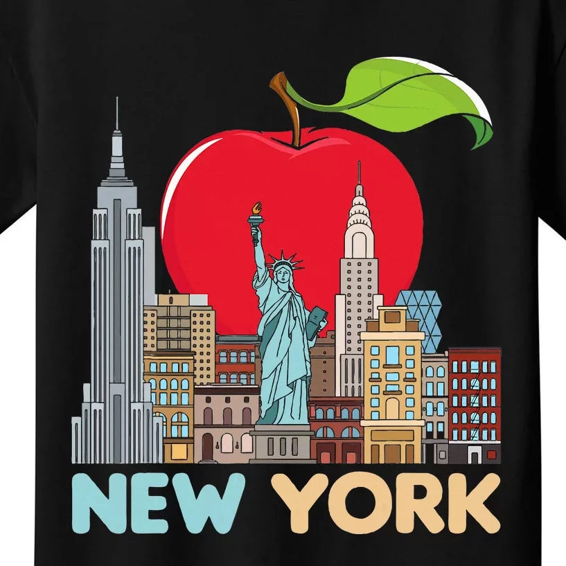 New York City Skyline Gift Big Apple State Souvenir Nyc Kids T-Shirt