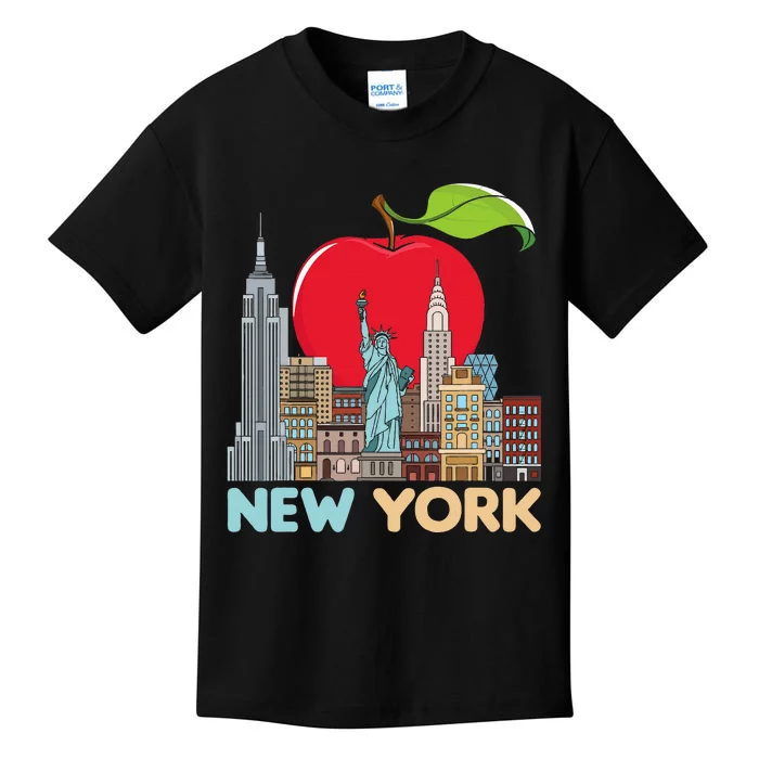 New York City Skyline Gift Big Apple State Souvenir Nyc Kids T-Shirt