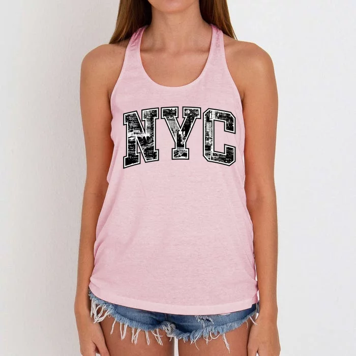 New York City Gift Big Apple Nyc Gift Funny Gift Women's Knotted Racerback Tank