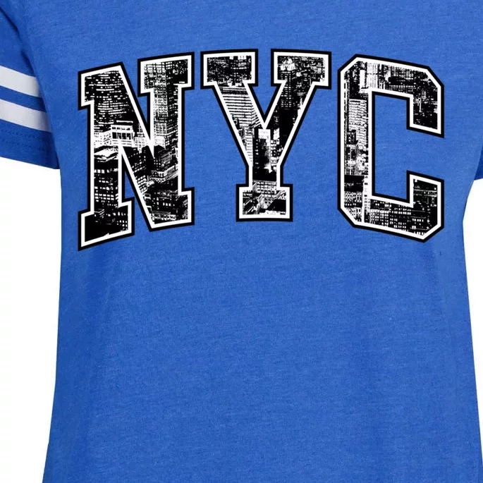 New York City Gift Big Apple Nyc Gift Funny Gift Enza Ladies Jersey Football T-Shirt