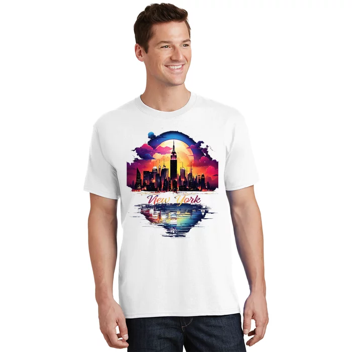 New York City Downtown Skyline Statue Of Liberty Nyc T-Shirt