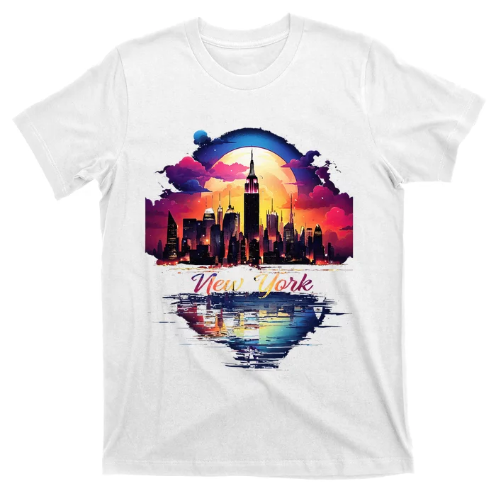 New York City Downtown Skyline Statue Of Liberty Nyc T-Shirt