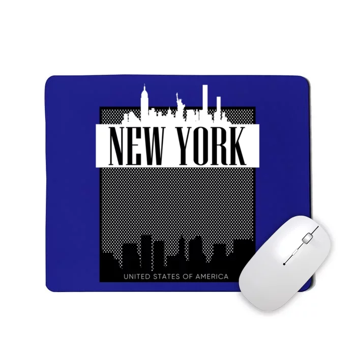 New York City Outfit Fashion Illustration Graphic Skyline Meaningful Gift Mousepad