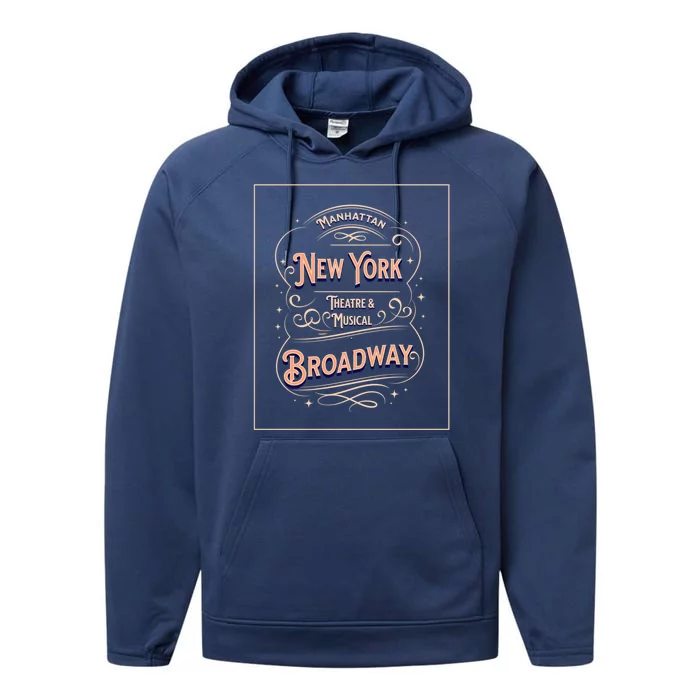 New York City Broadway Nyc Musical Theater Tourist City Gift Performance Fleece Hoodie