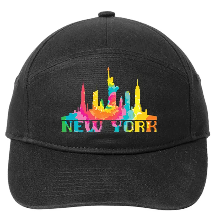 New York City Skyline Nyc Tie Dye Liberty 7-Panel Snapback Hat