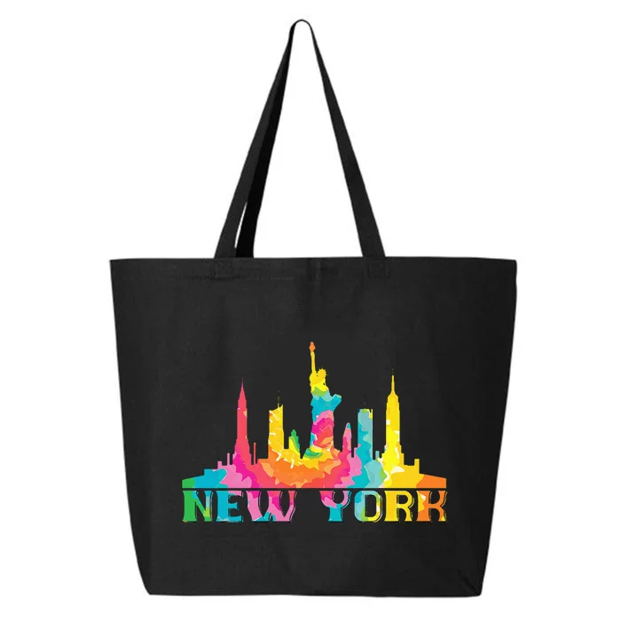 New York City Skyline Nyc Tie Dye Liberty 25L Jumbo Tote