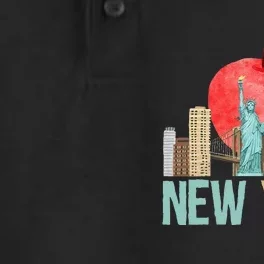 New York City NYC Iconic Skyline Big Apple Gift Souvenir Dry Zone Grid Performance Polo