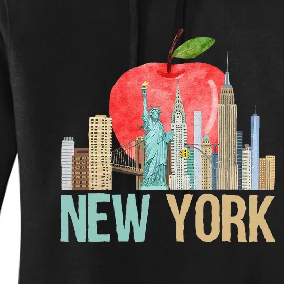 New York City NYC Iconic Skyline Big Apple Gift Souvenir Women's Pullover Hoodie