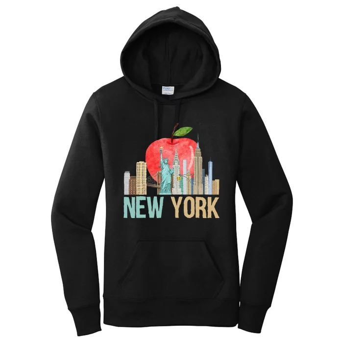 New York City NYC Iconic Skyline Big Apple Gift Souvenir Women's Pullover Hoodie