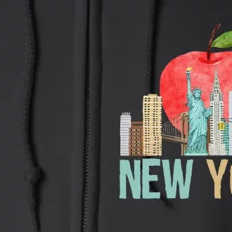 New York City NYC Iconic Skyline Big Apple Gift Souvenir Full Zip Hoodie