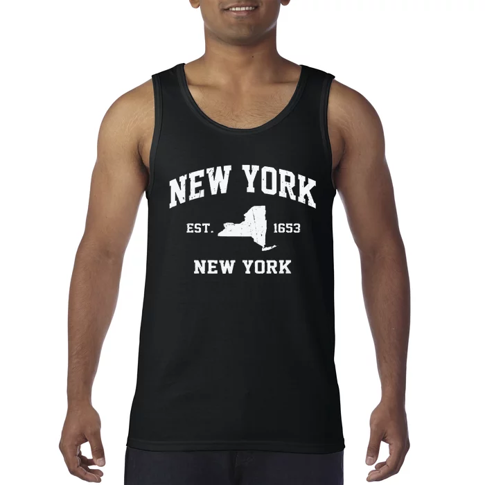 New York City NYC Vintage State Athletic Style Tank Top