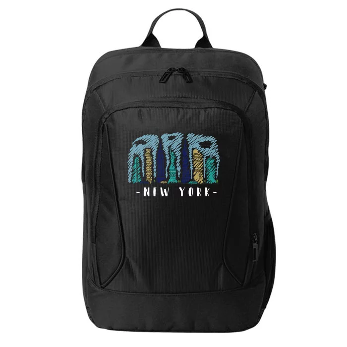 New York Cartoon Style Illustration City Backpack