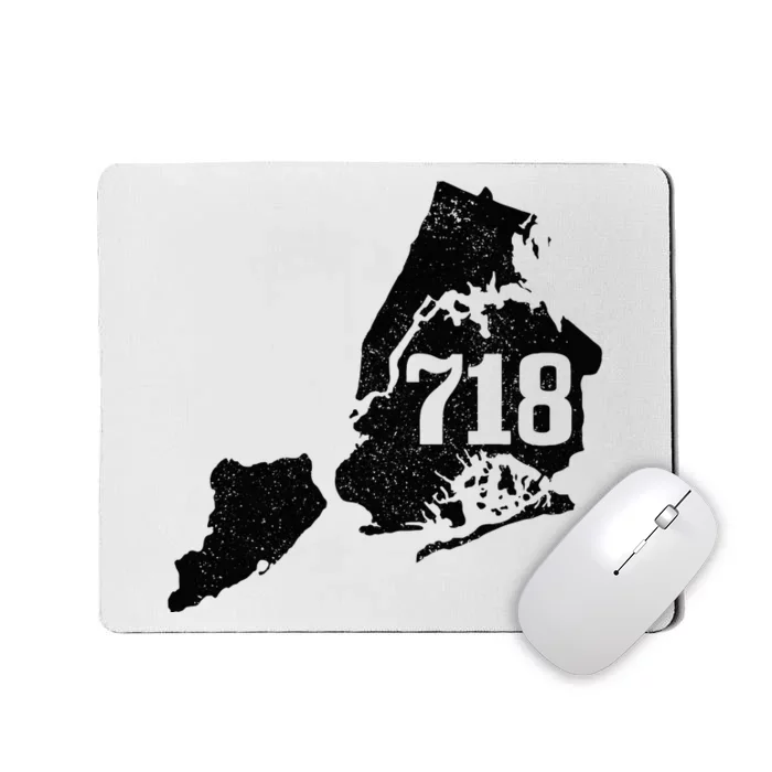 New York City 718 Area Code Queens Ny Nyc Map Pride Vintage Mousepad