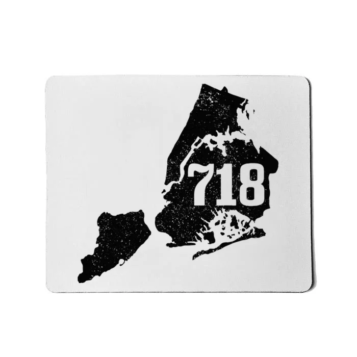 New York City 718 Area Code Queens Ny Nyc Map Pride Vintage Mousepad