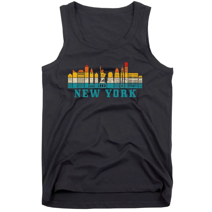 New York City Skyline Ny Nyc Vintage Pride Retro Tank Top