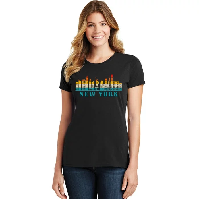 New York City Skyline Ny Nyc Vintage Pride Retro Women's T-Shirt