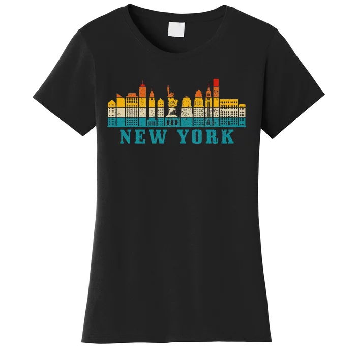 New York City Skyline Ny Nyc Vintage Pride Retro Women's T-Shirt