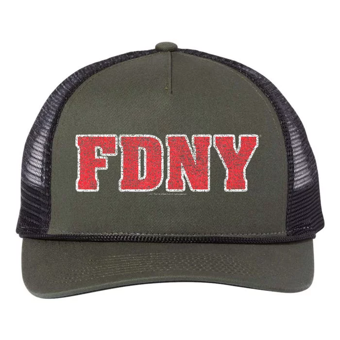 New York City Fdny Logo Retro Rope Trucker Hat Cap