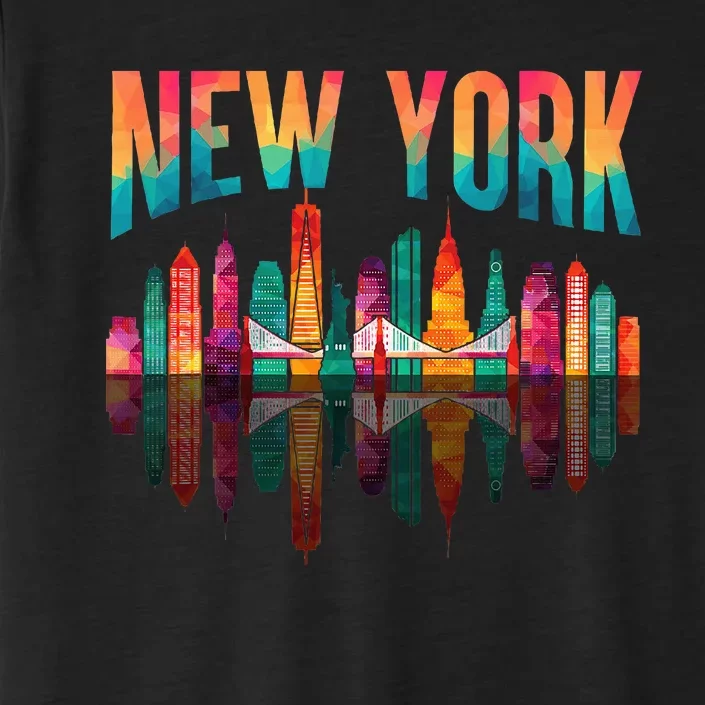 New York City Manhattan Nyc Retro 70s 80s Skyline Ny City ChromaSoft Performance T-Shirt