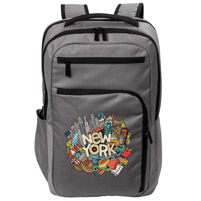 New York City Nyc Iconic Skyline Big Apple Gift Souvenir Impact Tech Backpack