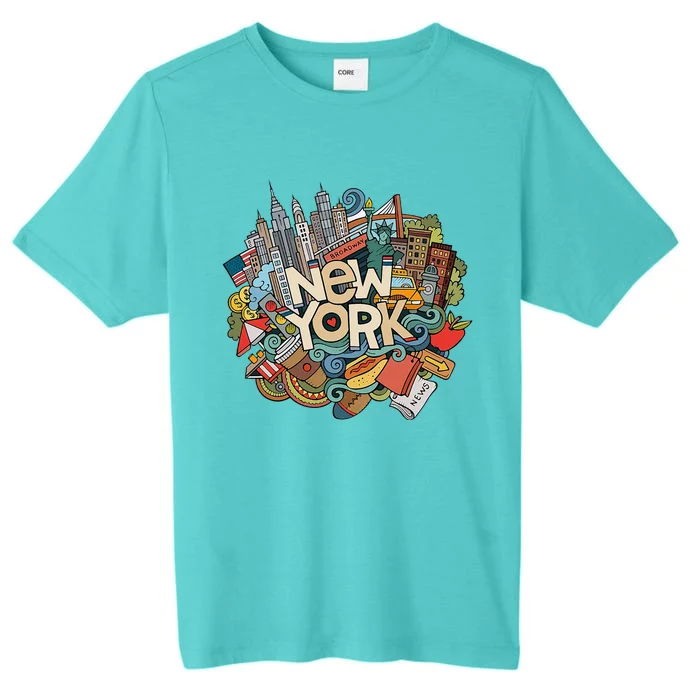 New York City Nyc Iconic Skyline Big Apple Gift Souvenir ChromaSoft Performance T-Shirt