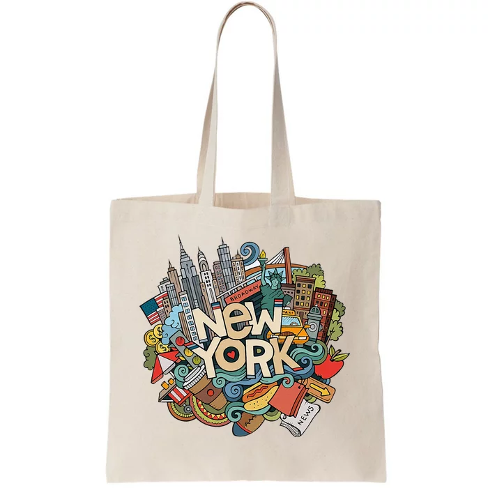 New York City Nyc Iconic Skyline Big Apple Gift Souvenir Tote Bag