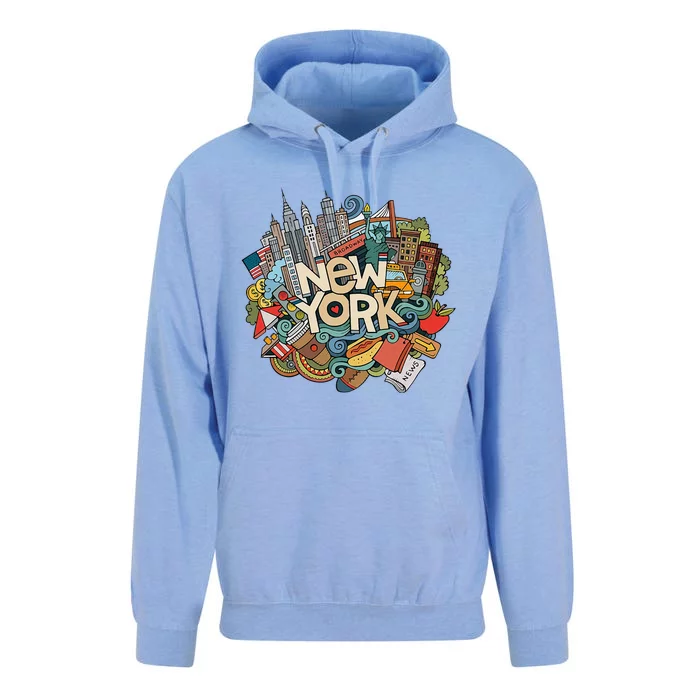 New York City Nyc Iconic Skyline Big Apple Gift Souvenir Unisex Surf Hoodie