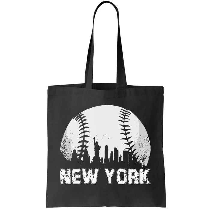 New York City Skyline Baseball Lover Tote Bag