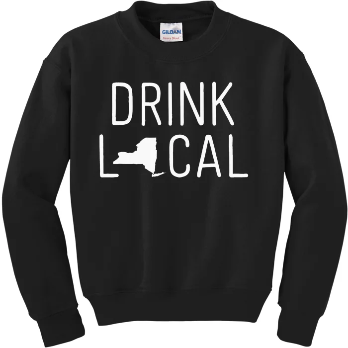 New York Drink Local New York Gift Kids Sweatshirt