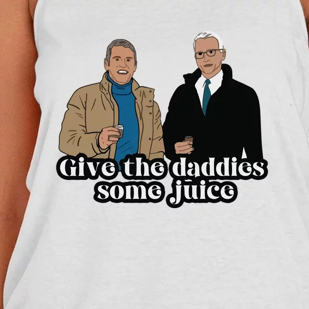 New YearS Eve Give The Daddies Some Juice Women's Knotted Racerback Tank