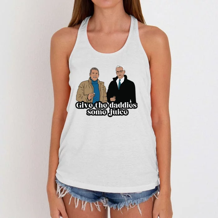 New YearS Eve Give The Daddies Some Juice Women's Knotted Racerback Tank