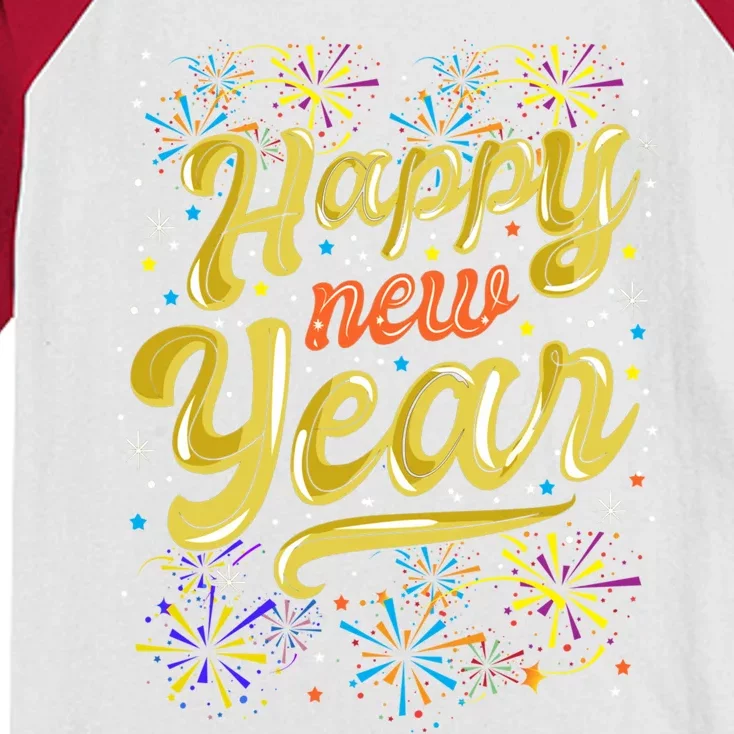 New Years Eve Party Supplies Nye 2024 Happy New Year Gift Kids Colorblock Raglan Jersey