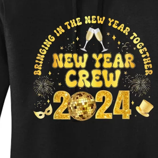 New Years Eve Party Supplies 2024 Happy New Year Fireworks Women's Pullover Hoodie