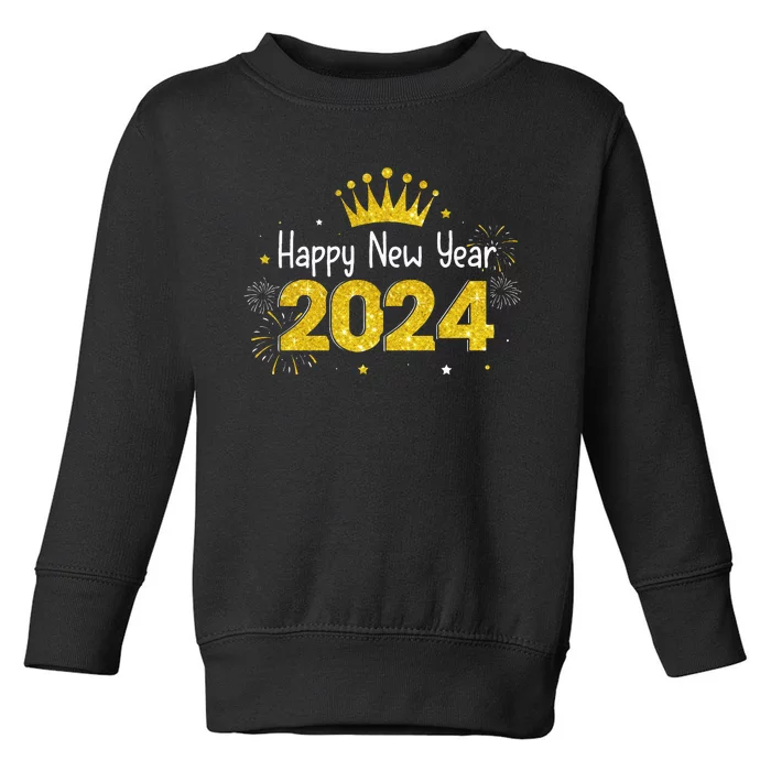 New Years Eve Party Supplies 2024 Happy New Year Fireworks Toddler Sweatshirt