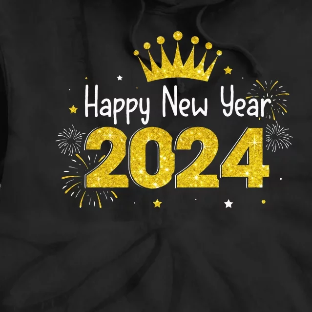 New Years Eve Party Supplies 2024 Happy New Year Fireworks Tie Dye Hoodie