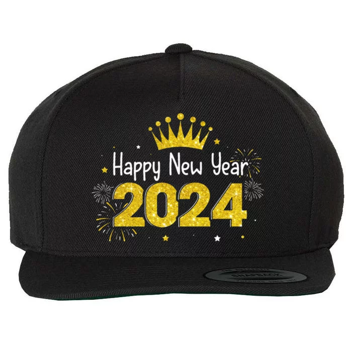 New Years Eve Party Supplies 2024 Happy New Year Fireworks Wool Snapback Cap