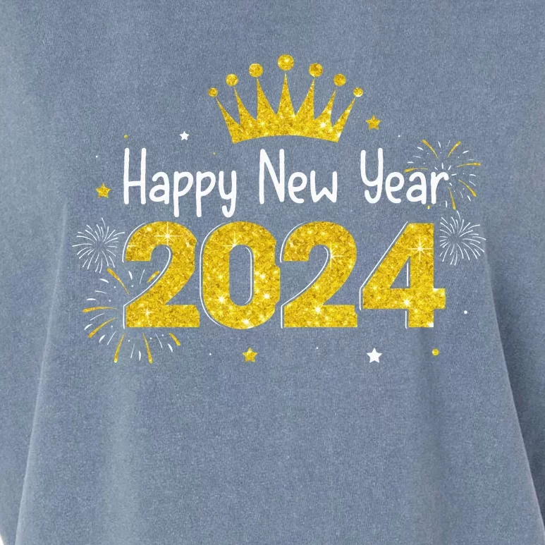 New Years Eve Party Supplies 2024 Happy New Year Fireworks Garment-Dyed Women's Muscle Tee