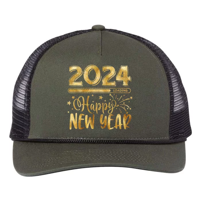 New Years Eve Party Supplies 2024 Happy New Year Fireworks Retro Rope Trucker Hat Cap