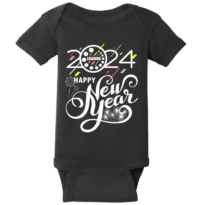 New Years Eve Party Supplies 2024 Happy New Year Fireworks Baby Bodysuit